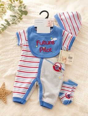size 0-3M  match 4 piece outfit NWT